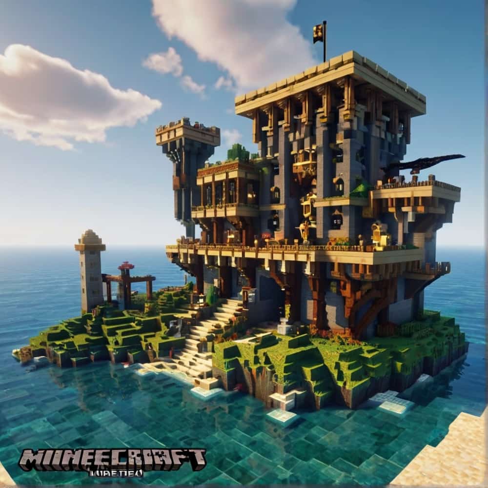 minecraft building ideas a coastal fortress with dock 1 