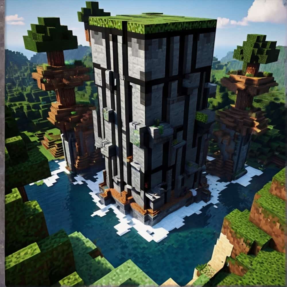  minecraft building ideas a floating fortress uses obsidian and endstone for a nearly indestructible structure 1