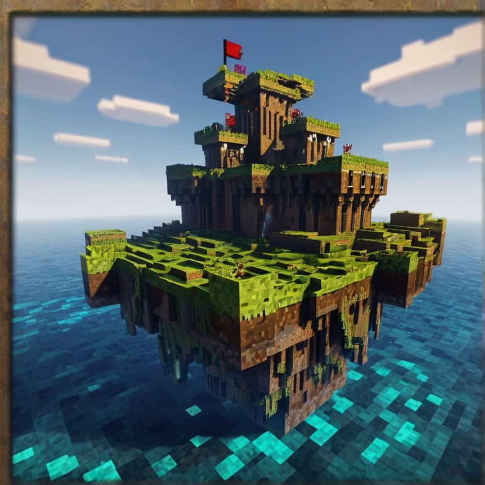  minecraft building ideas a floating fortress uses obsidian and endstone for a nearly indestructible structure 2 