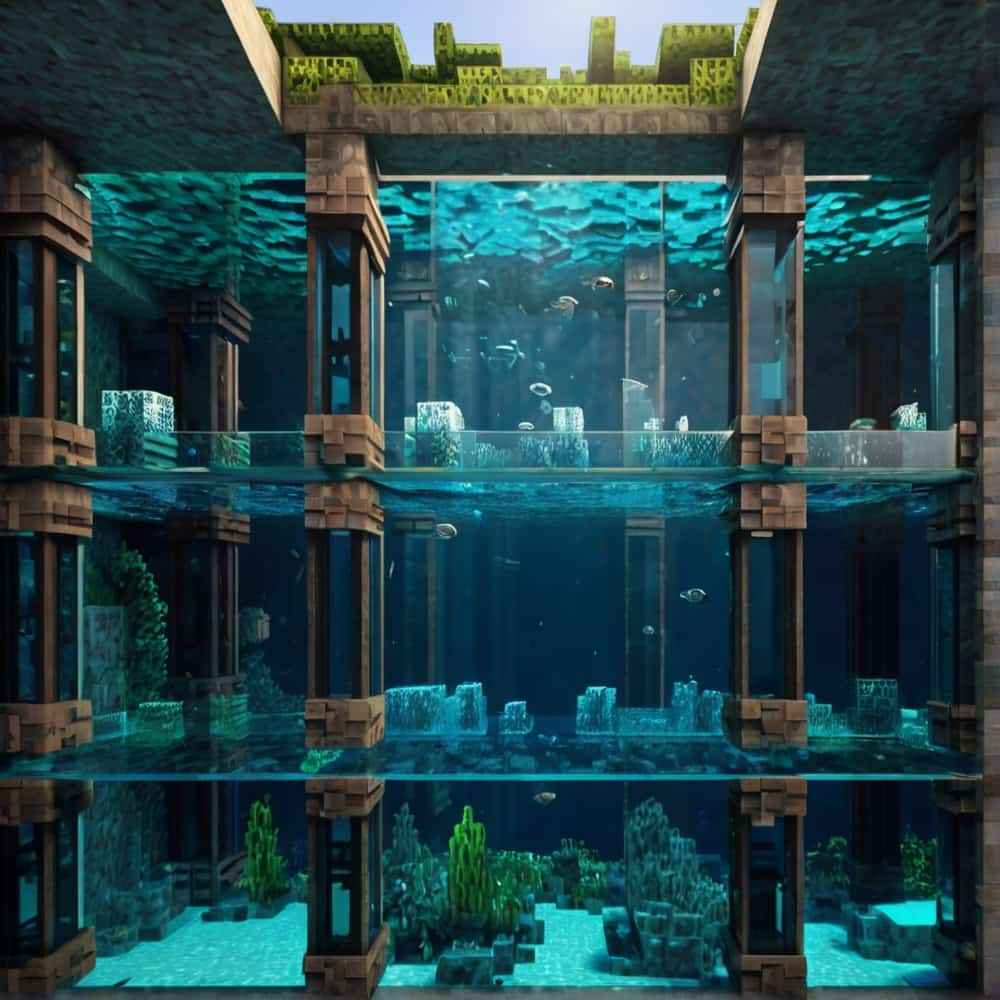 minecraft building ideas a fortress beneath the waves 1 