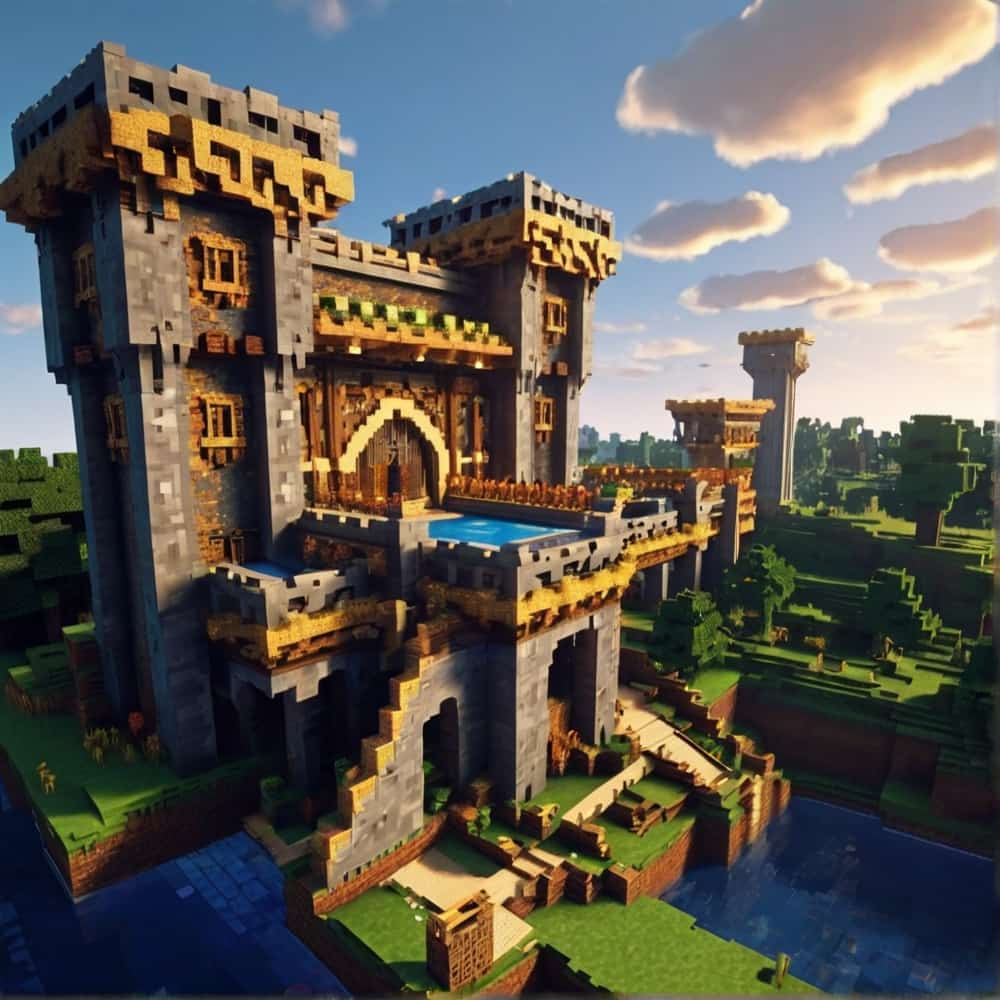 minecraft building ideas a fortress with a combination of functionalities and the mystical elements of a mages tower 1 