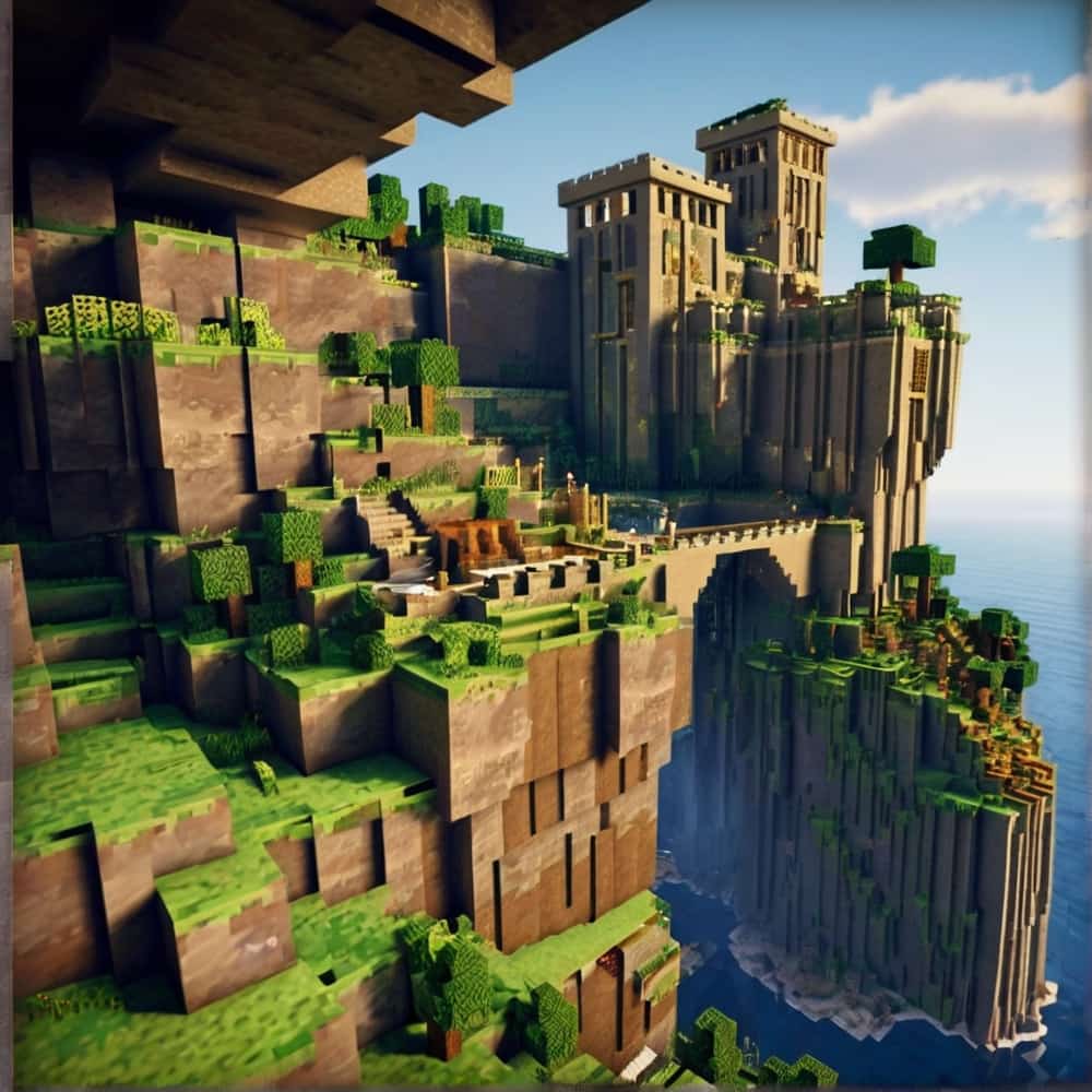 minecraft building ideas a fortress with natural verticality of a cliff face to your advantage 2 