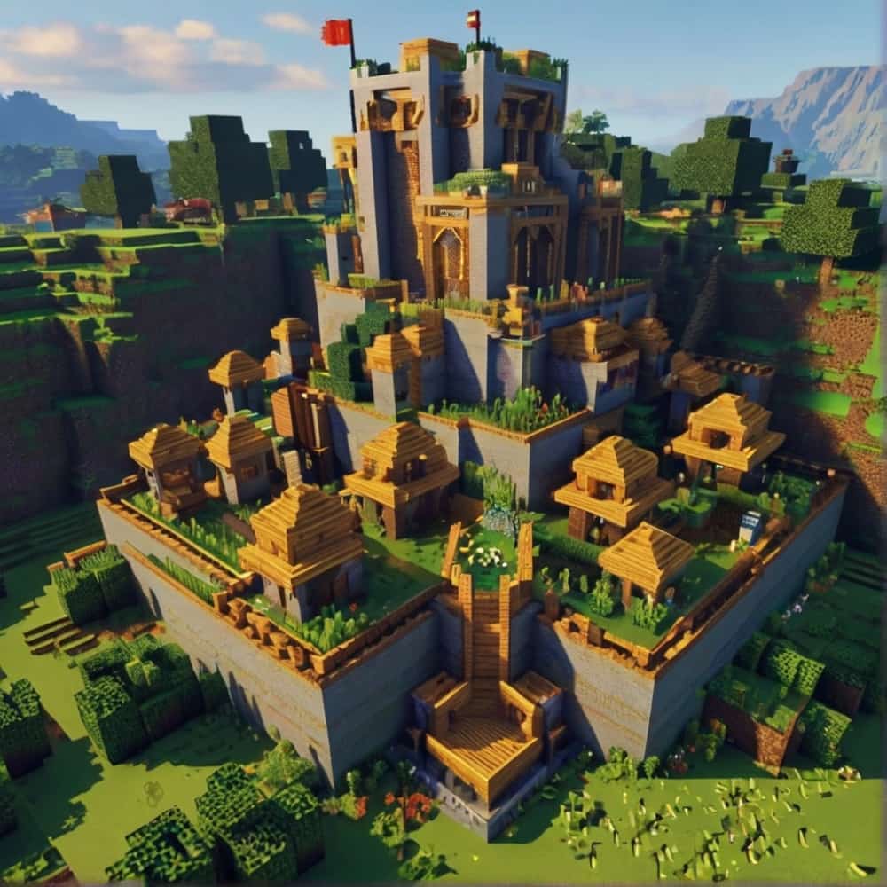 minecraft building ideas a fortress with that doubles as a farming community 1 