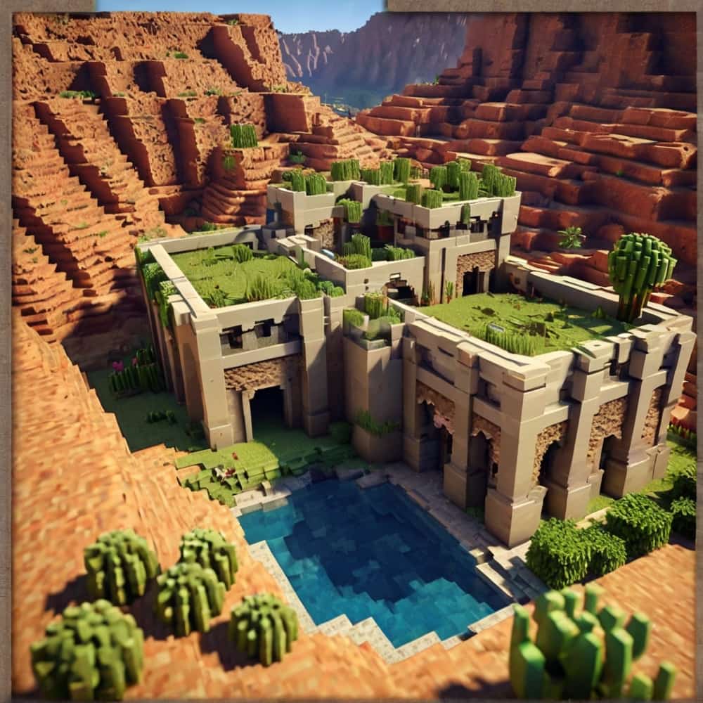 minecraft building ideas a sandstone fortress with hidden water traps and cacti defenses 2 