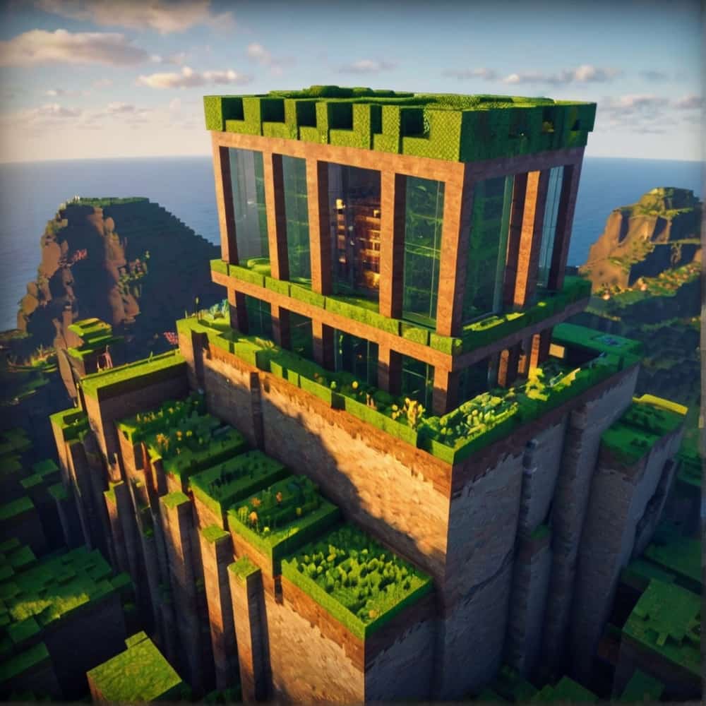  minecraft building ideas a sustainable fortress with green roofs 1 