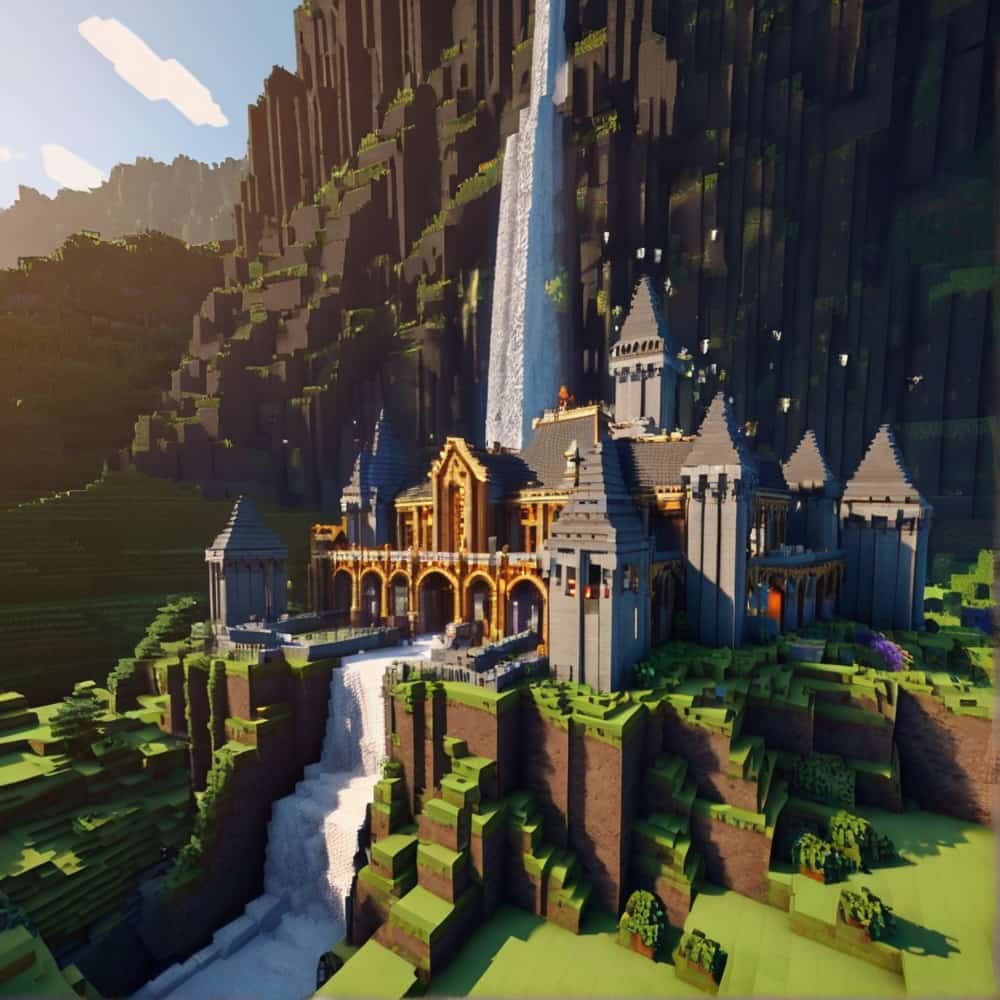  minecraft building ideas with a castle the side of a mountain 2 