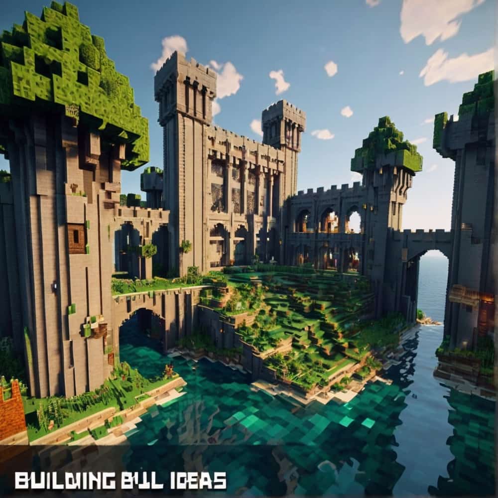         minecraft building ideas with a massive stone castle on a small island 1
 