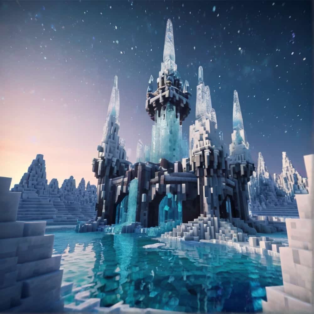 minecraft castle ideas with a castle out of ice and snow in a chilly biome 2 