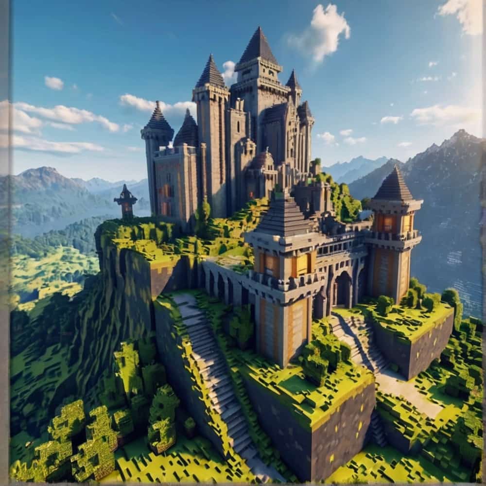 minecraft castle ideas with a rugged stone castle into a mountains side 1 