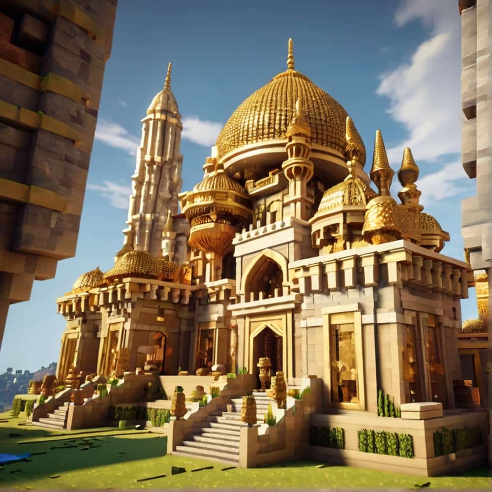 minecraft castle ideas with sandstone and gold to craft a sprawling desert palace 2 