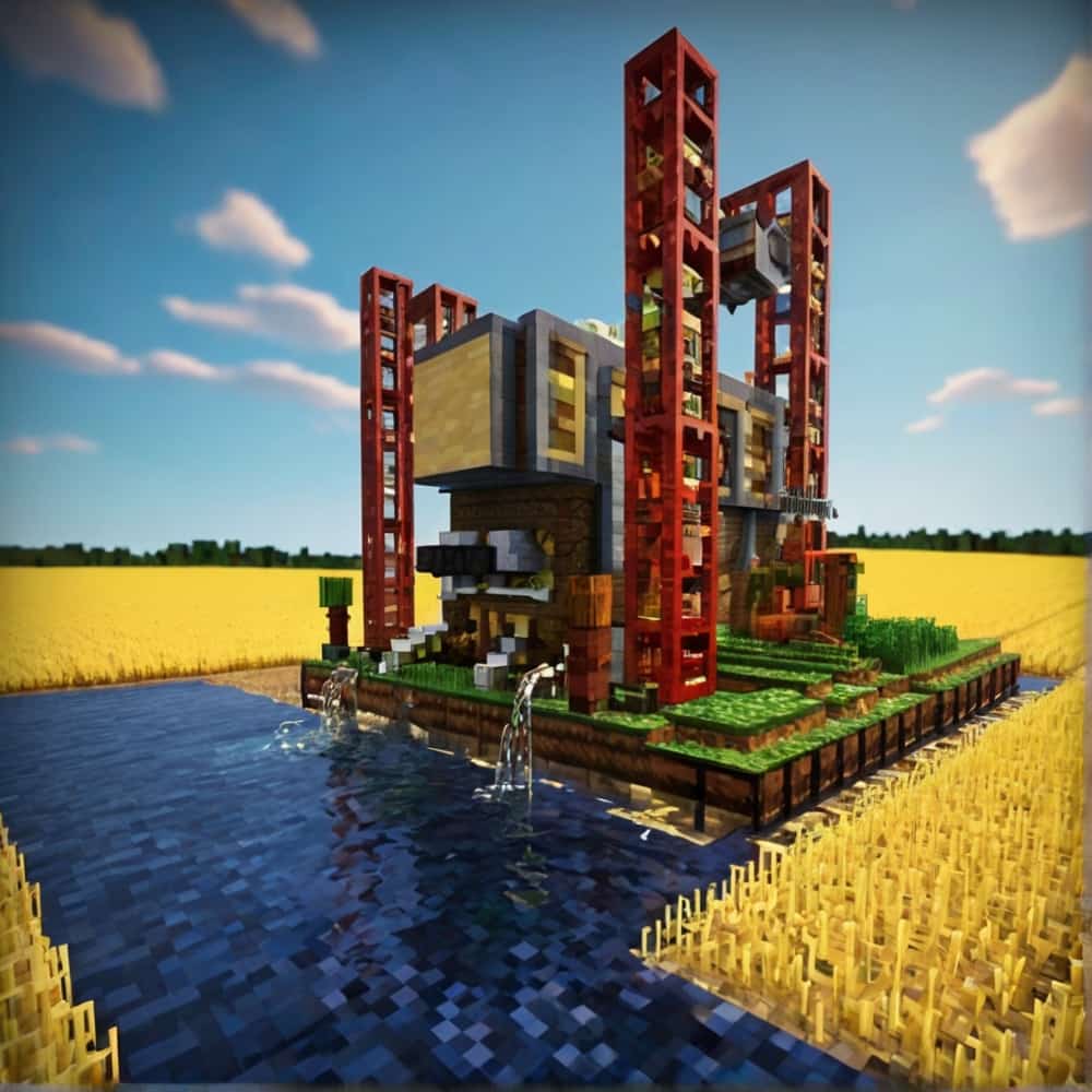 minecraft farm ideas in with redstone contraptions to create a field of wheat that automatically plants 1