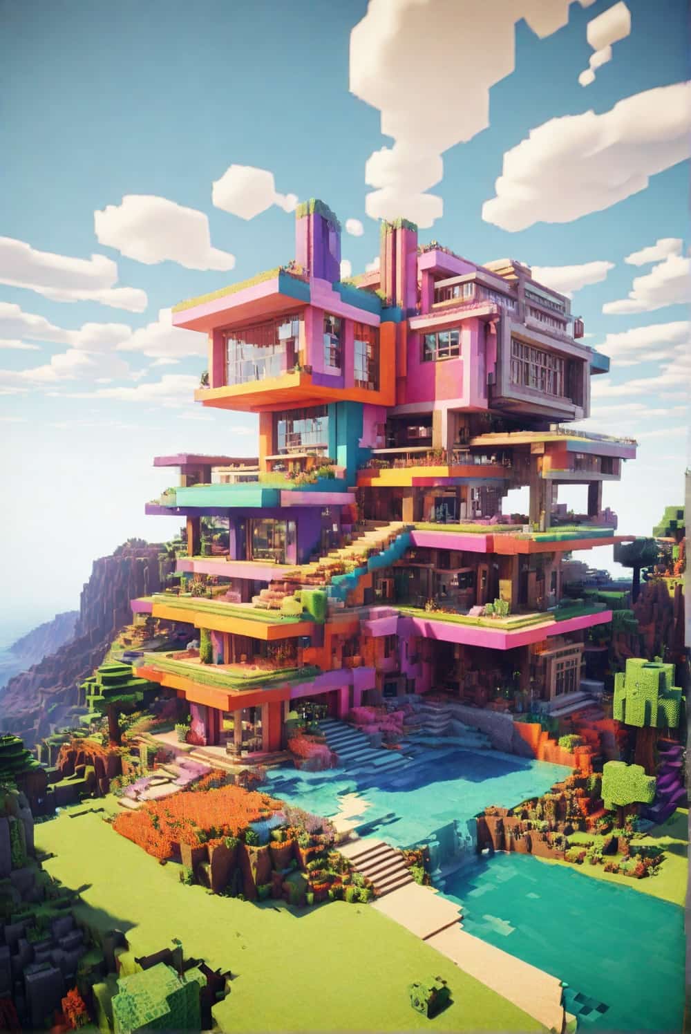 minecraft house ideas a wild mix of mismatched colors 2 