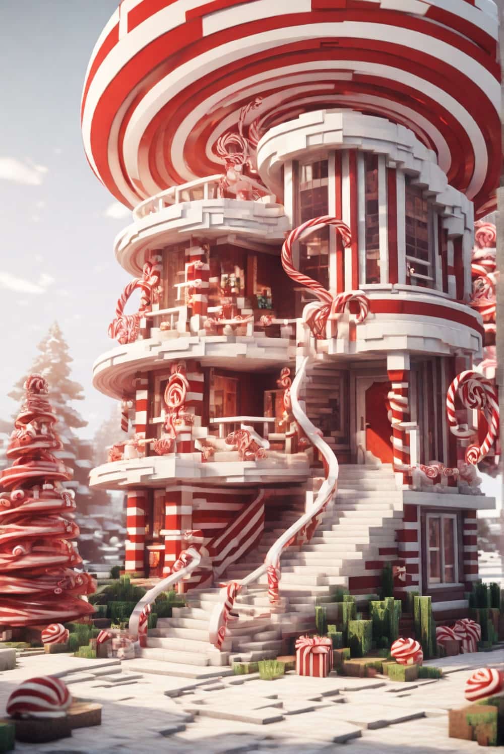 minecraft house ideas inspired by candy canes 2 