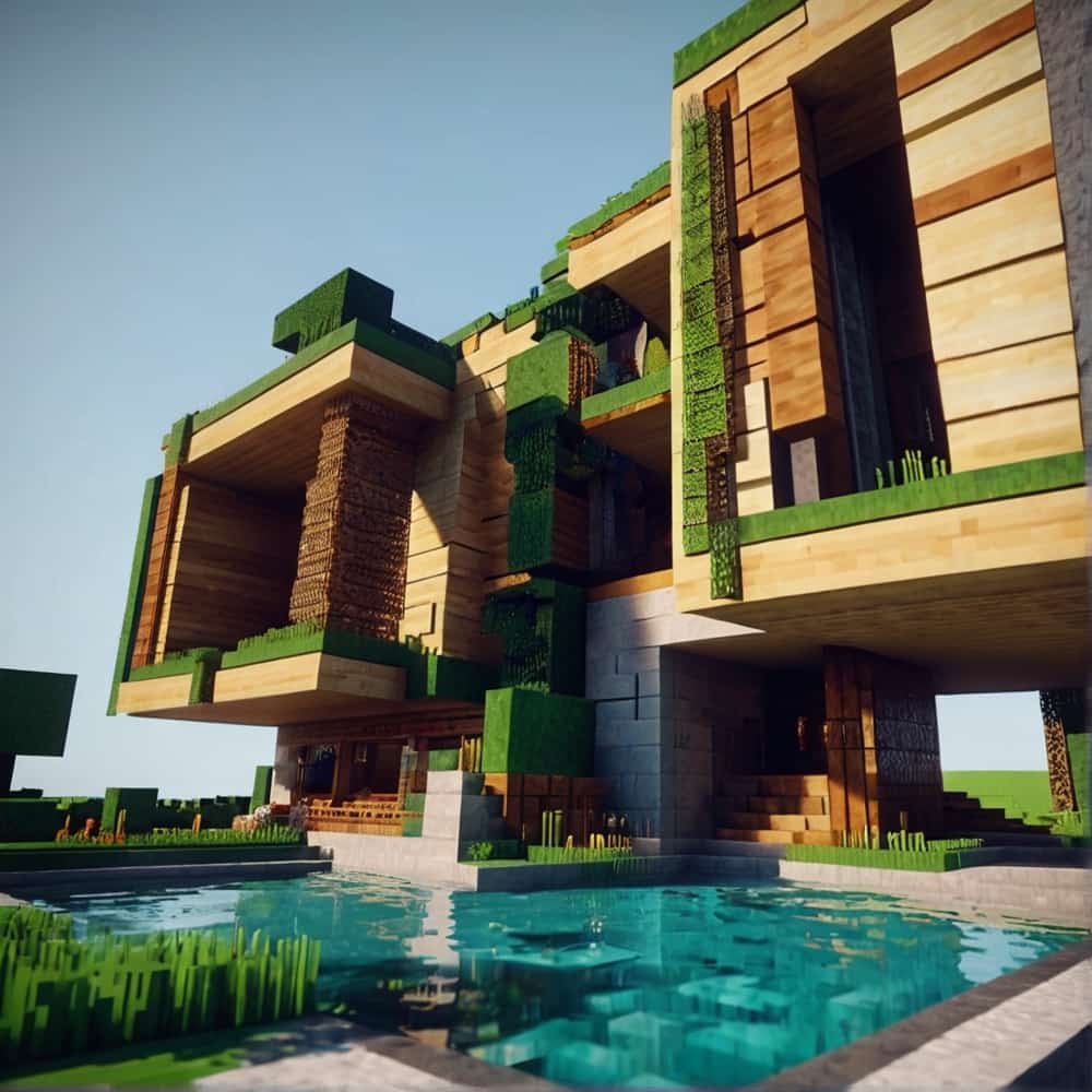 minecraft house ideas integrating large sculptural 2