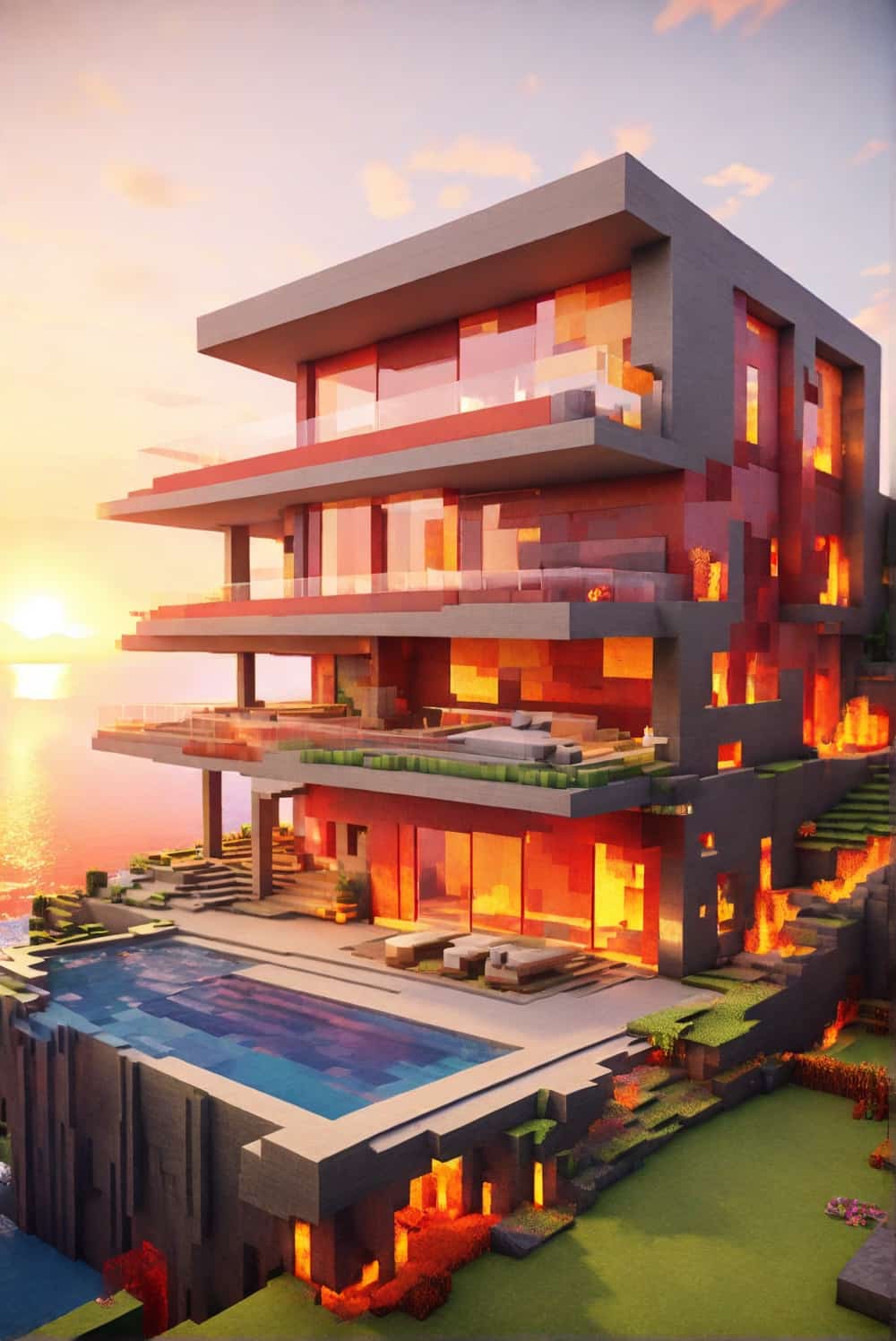 minecraft house ideas villa captures colors 1 