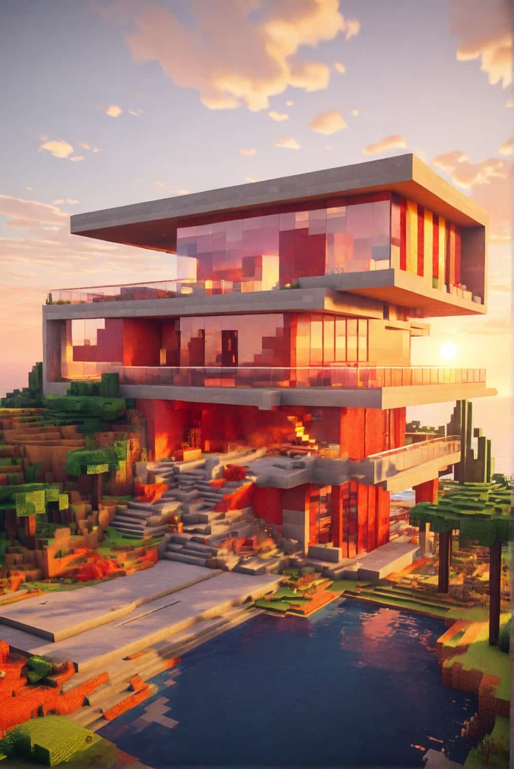 minecraft house ideas villa captures colors 2 