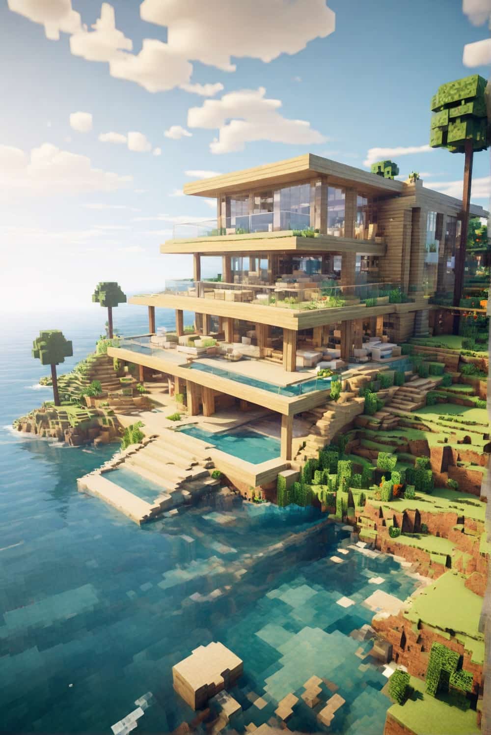 minecraft house ideas with a beachfront property 1