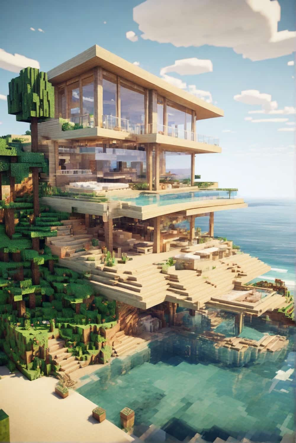 minecraft house ideas with a beachfront property 2