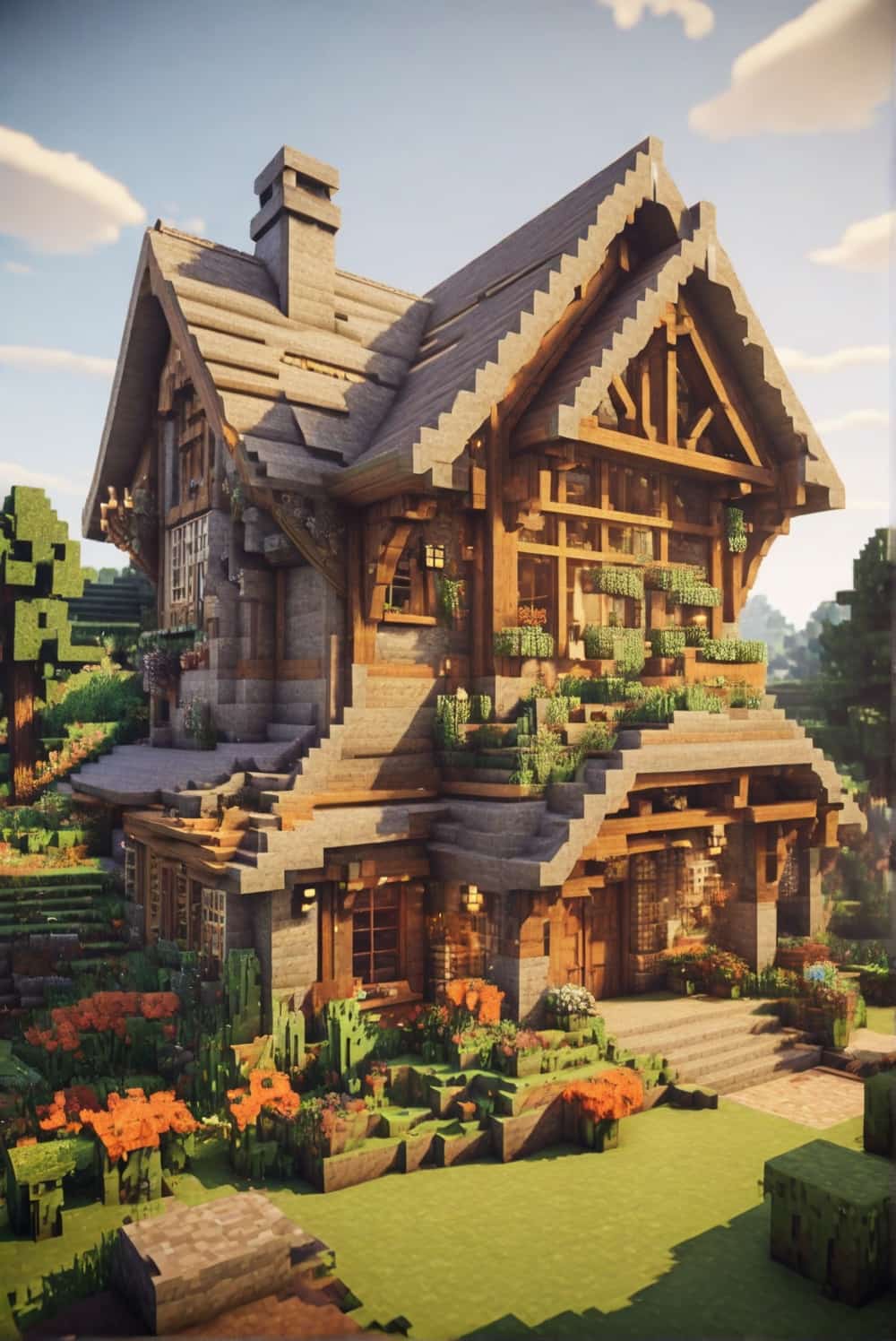 minecraft house ideas with a cozy cottage