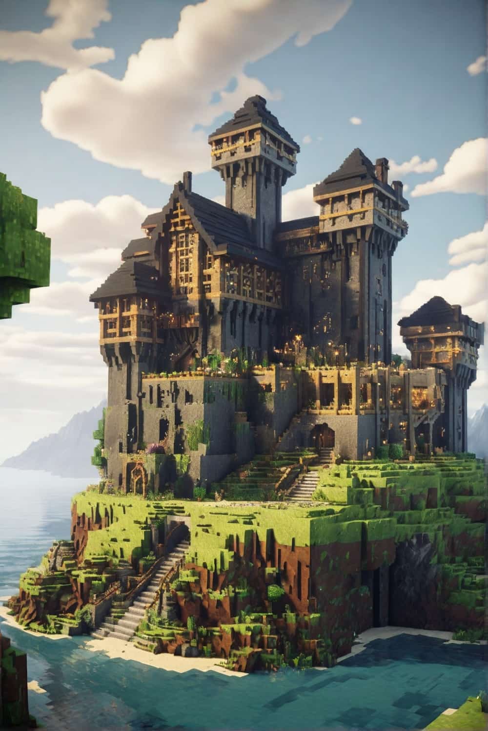         minecraft house ideas with a fortress of defensive wall 2 