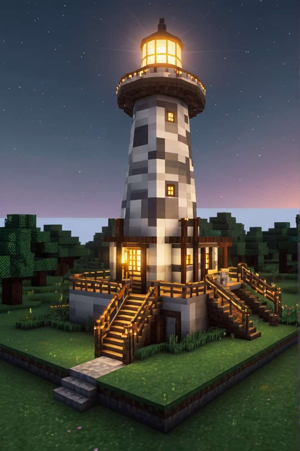   minecraft house ideas with a functional lighthouse 1