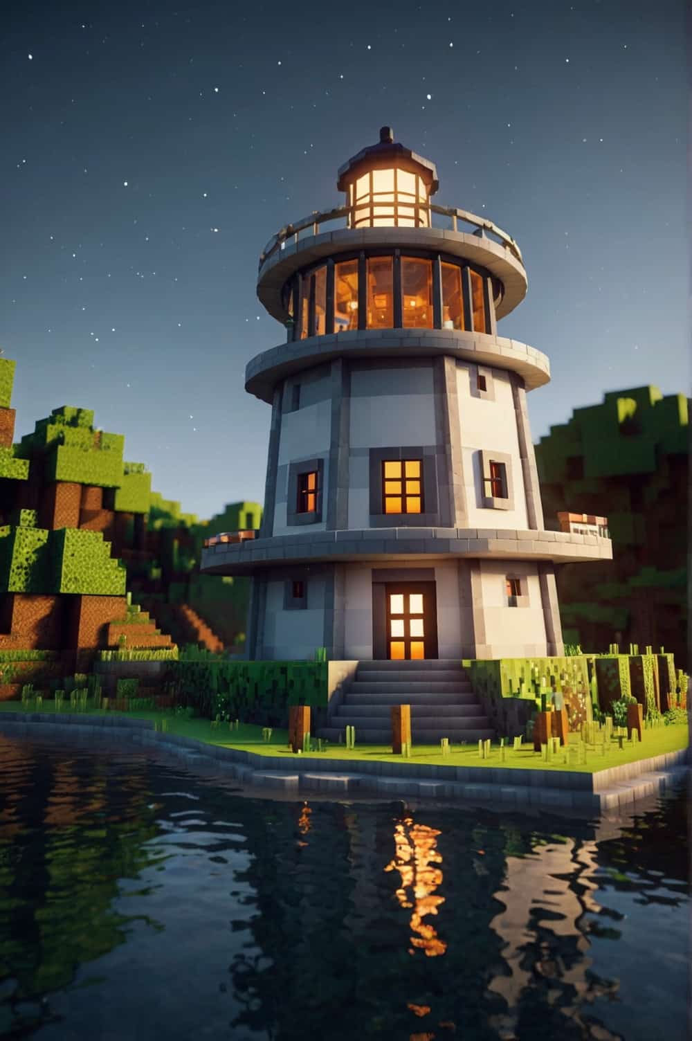  minecraft house ideas with a functional lighthouse 2 