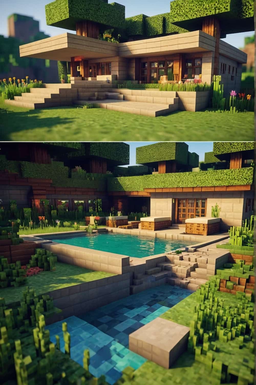 minecraft house ideas with a hidden oasis 2