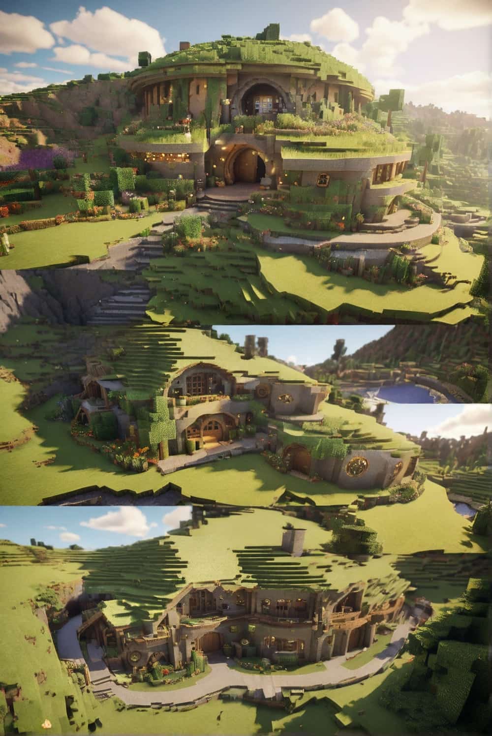 minecraft house ideas with a hobbit hole built into 