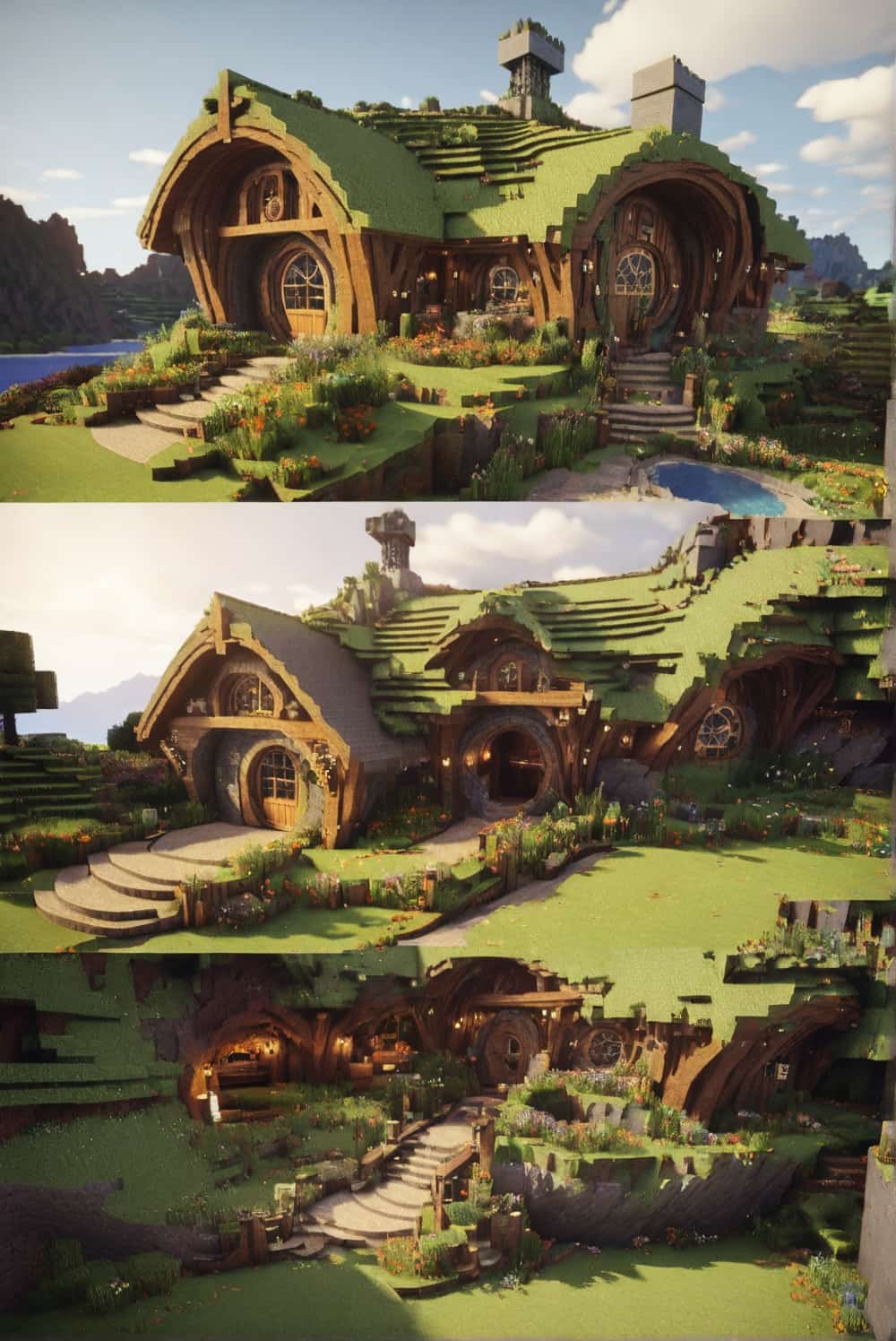 minecraft house ideas with a hobbit hole