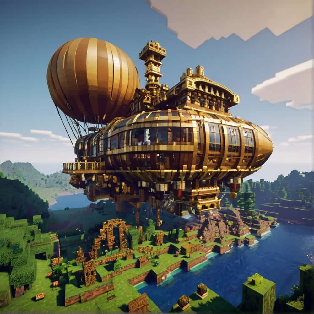 minecraft house ideas with a house built within a massive airship 1 