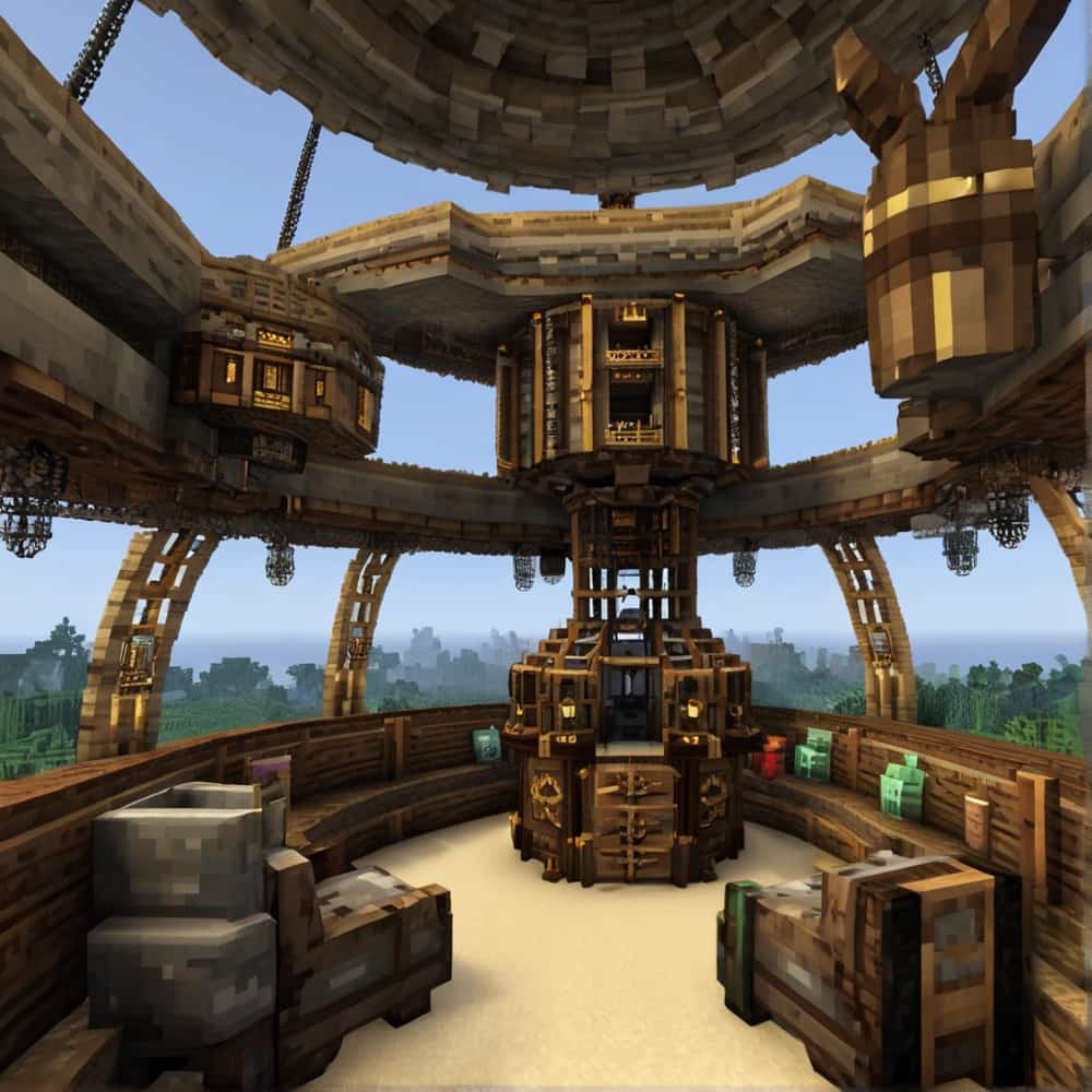 minecraft house ideas with a house built within a massive airship 2 