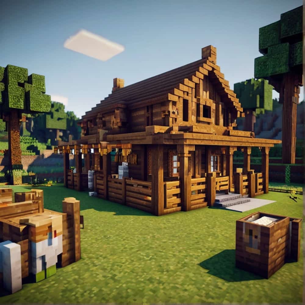 minecraft house ideas with a house that doubles as a Wild West saloon 2 