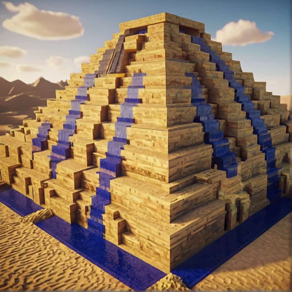 minecraft house ideas with a massive pyramid in the dessert 1