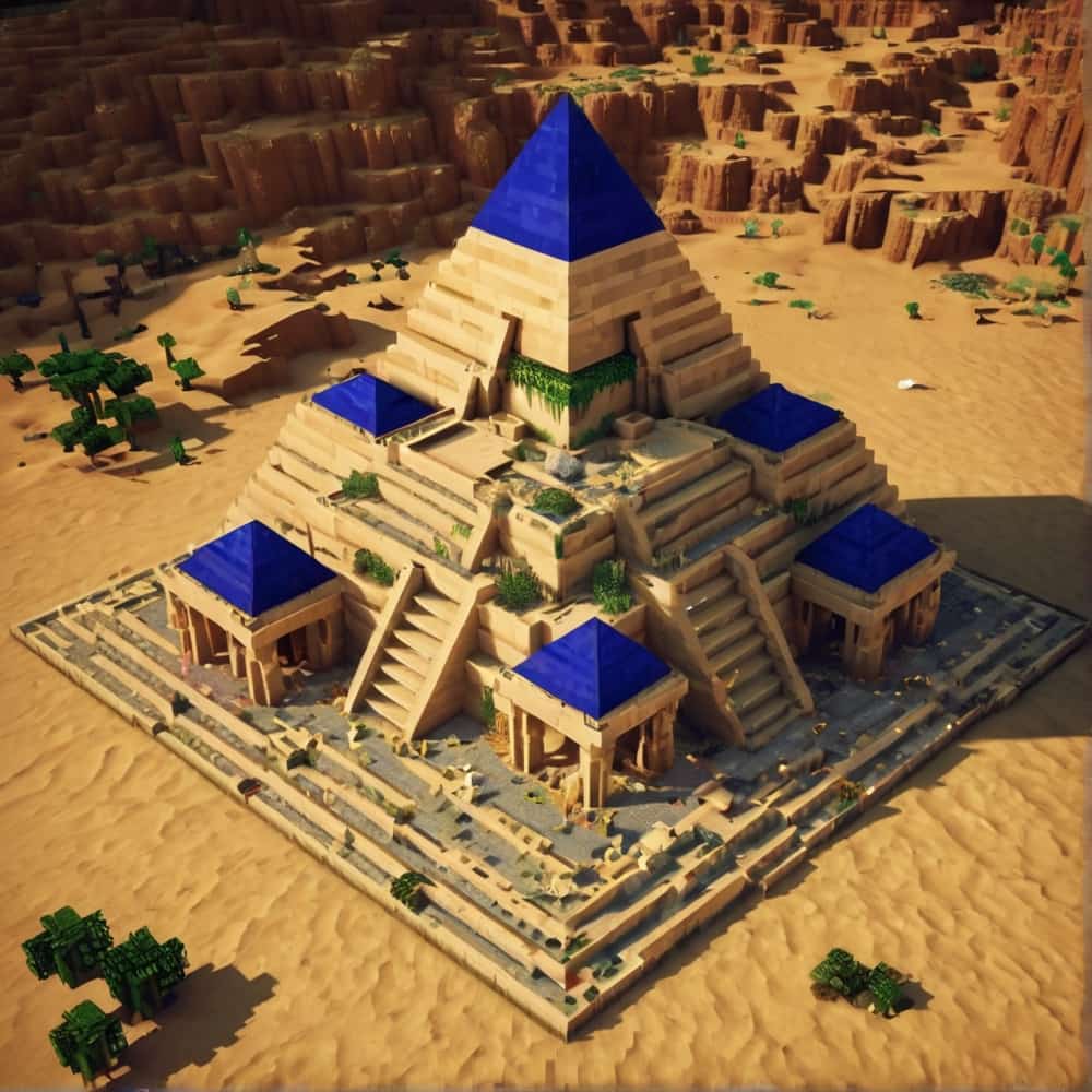 minecraft house ideas with a massive pyramid in the dessert 2