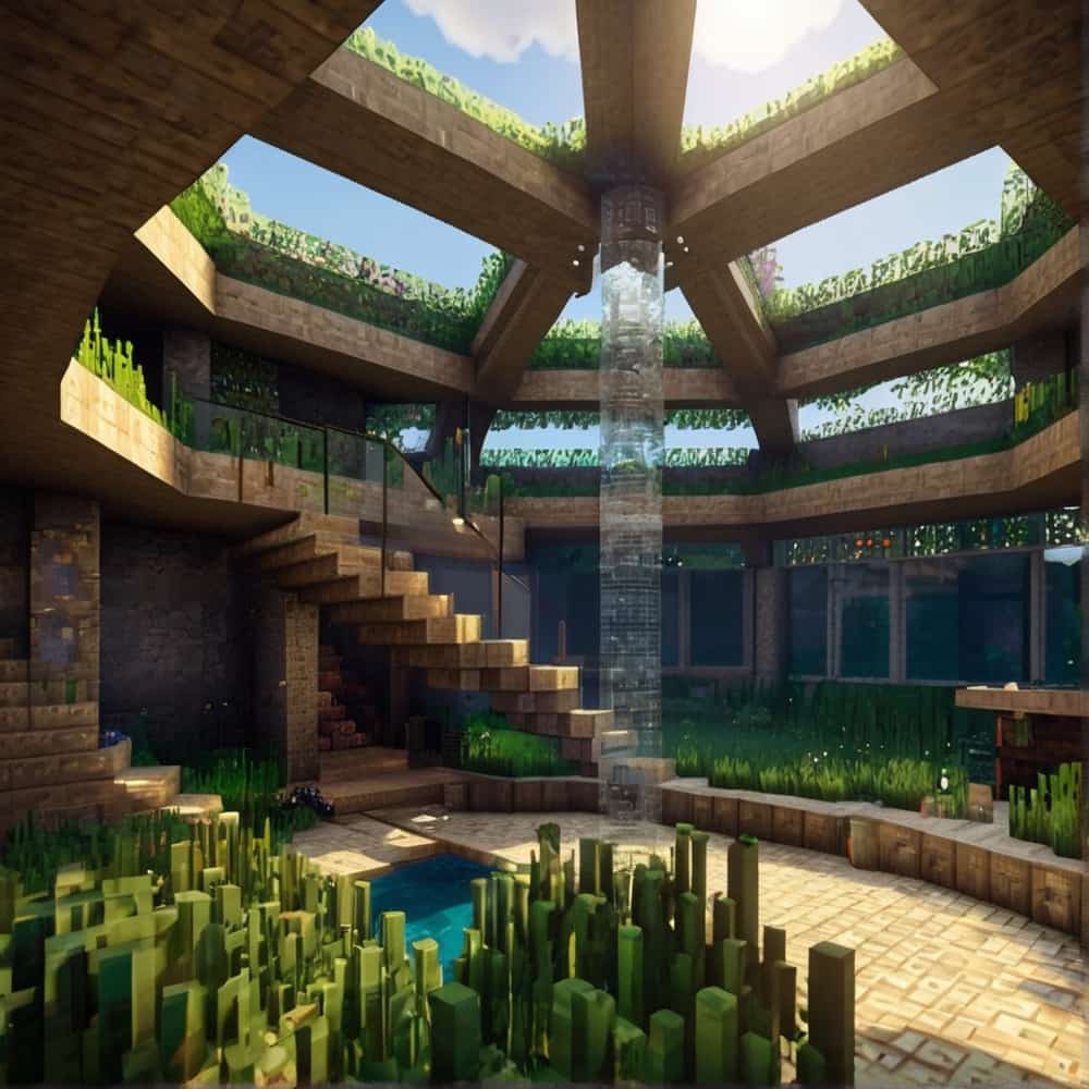 minecraft house ideas with a sustainable home beneath the surface with a glass dome 2 