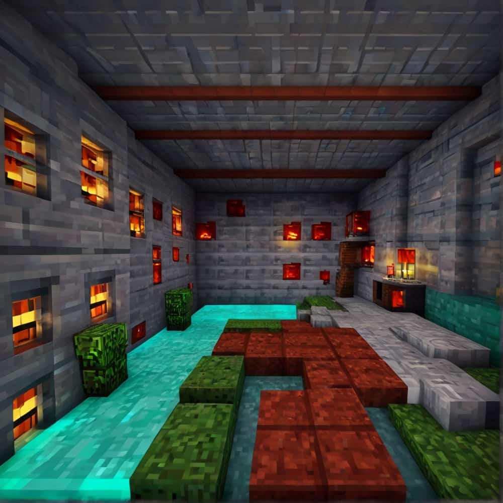 minecraft house ideas with an underground lab featuring glowing redstone circuits 1 