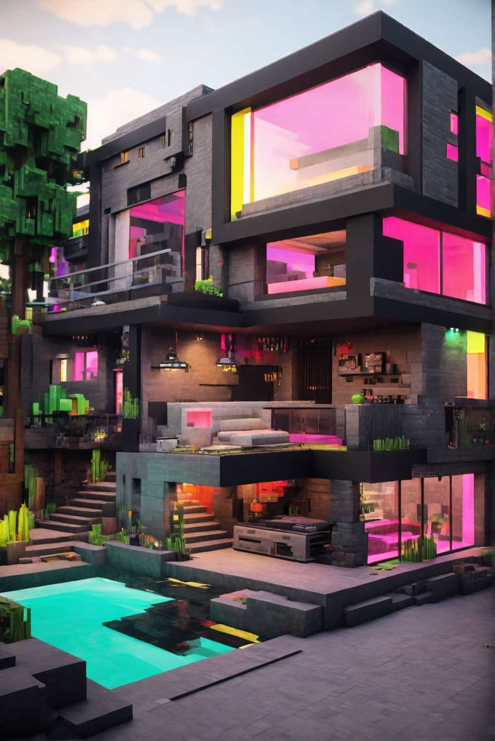 minecraft house ideas with an urban vibe 