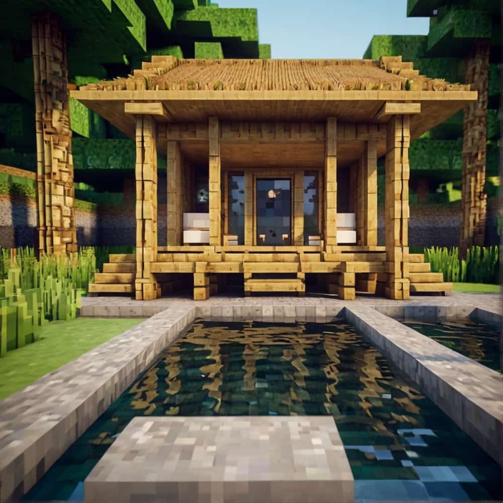 minecraft house ideas with bamboo and stone to construct a peaceful retreat 2 