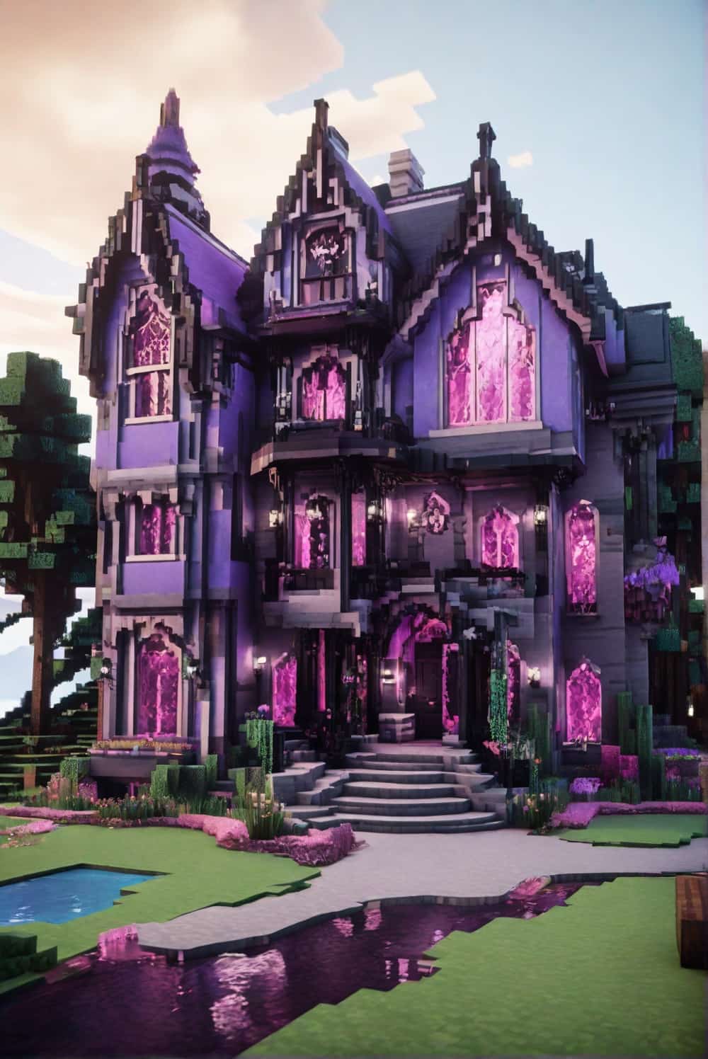 minecraft house ideas with gothic revival style 