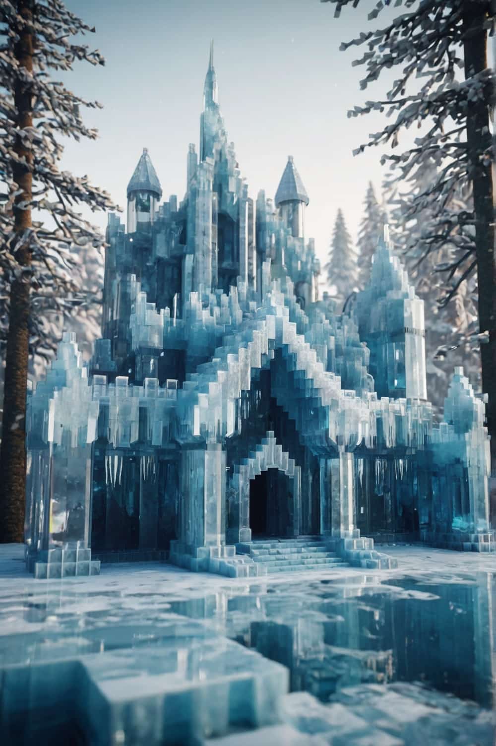 minecraft house ideas with ice castle in crystallike s  