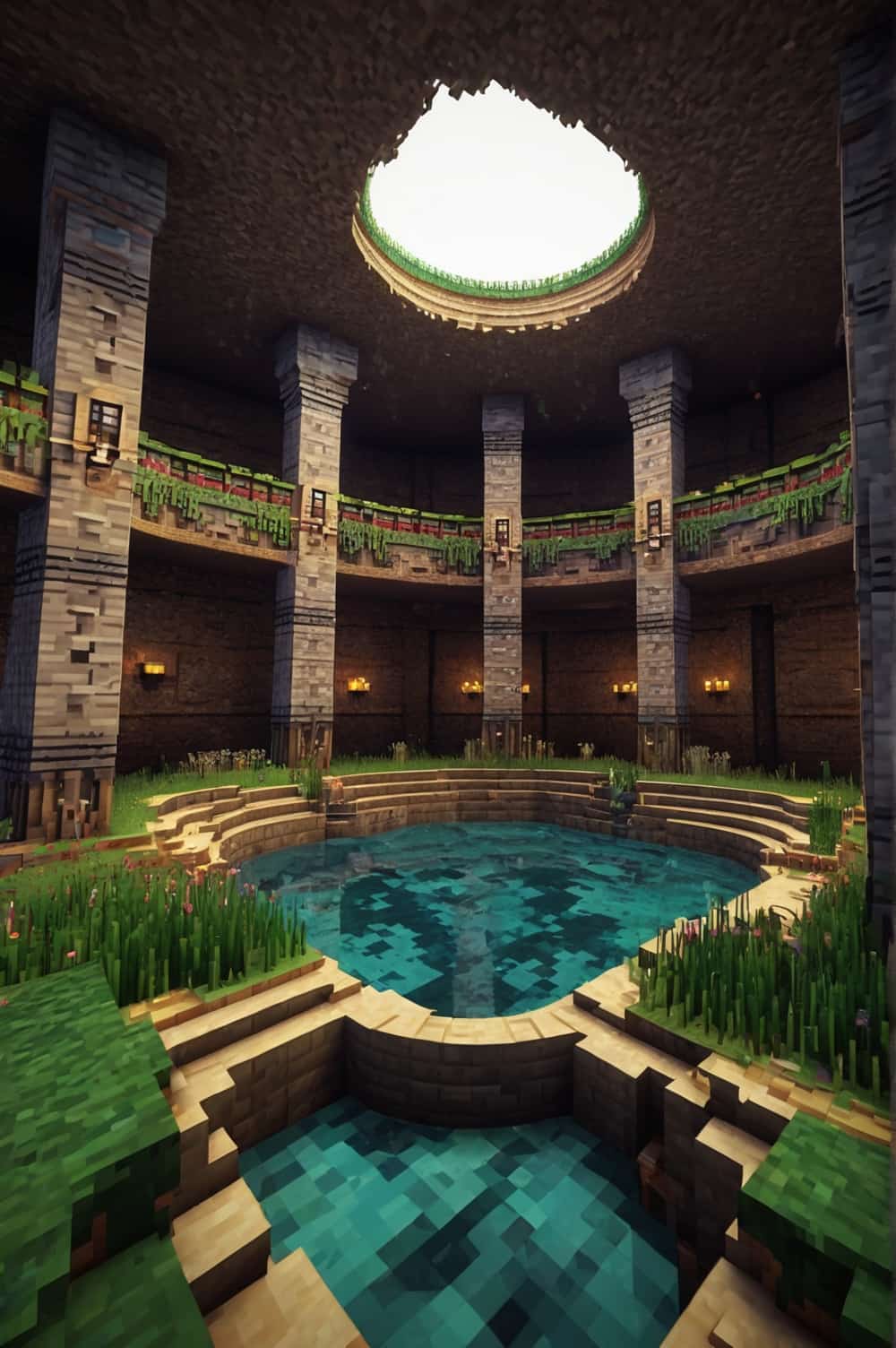 minecraft house ideas with subterranean palace 2