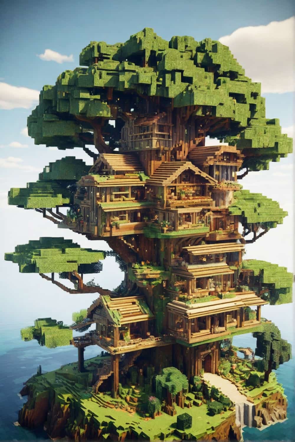 minecraft-house-ideas-with-treehouse-and-a-big-tree 