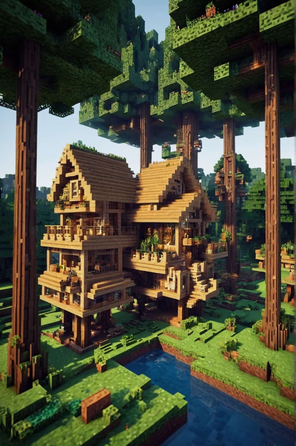 minecraft house ideas with treetop village 1 