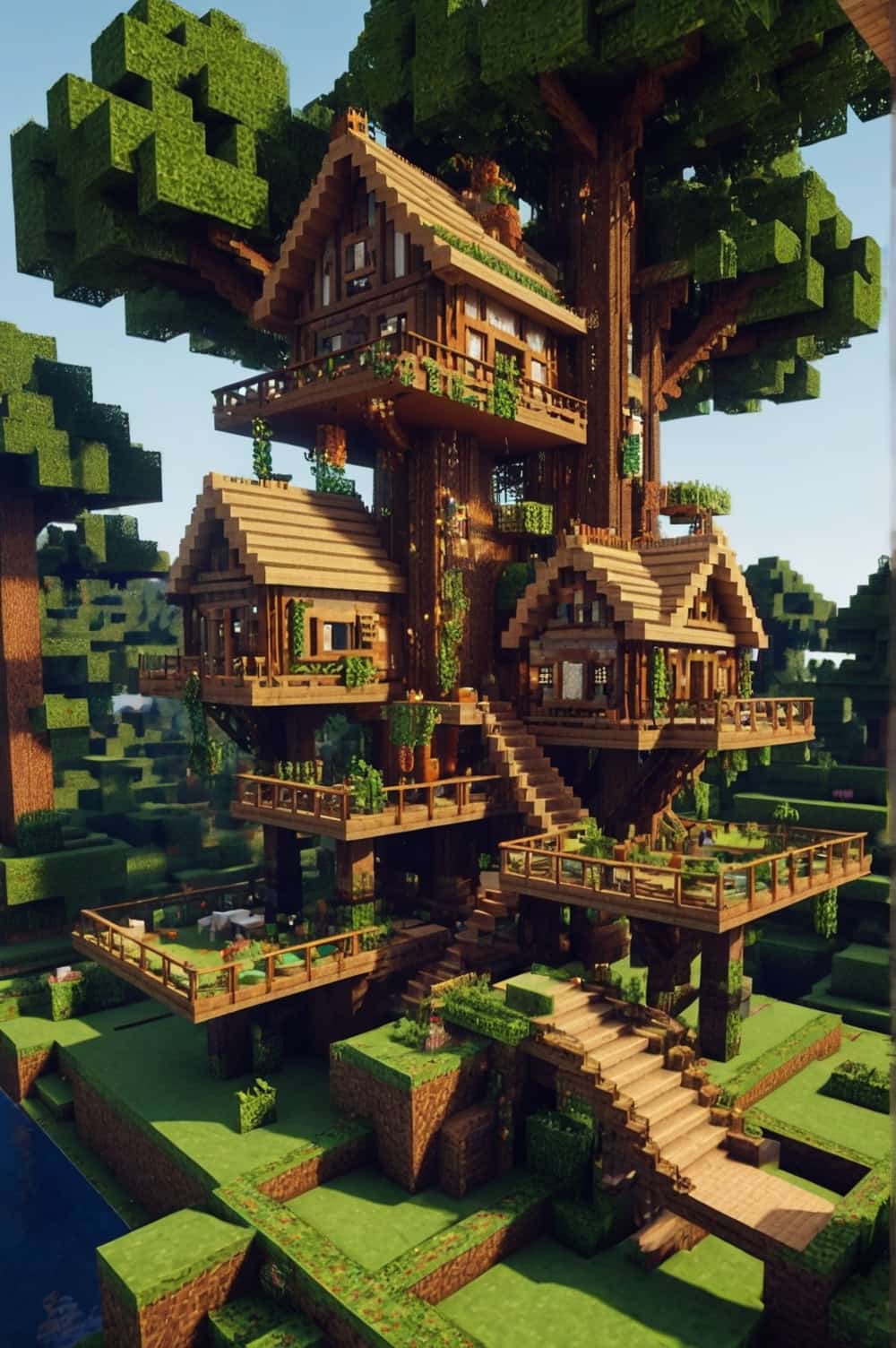 minecraft house ideas with treetop village 2 