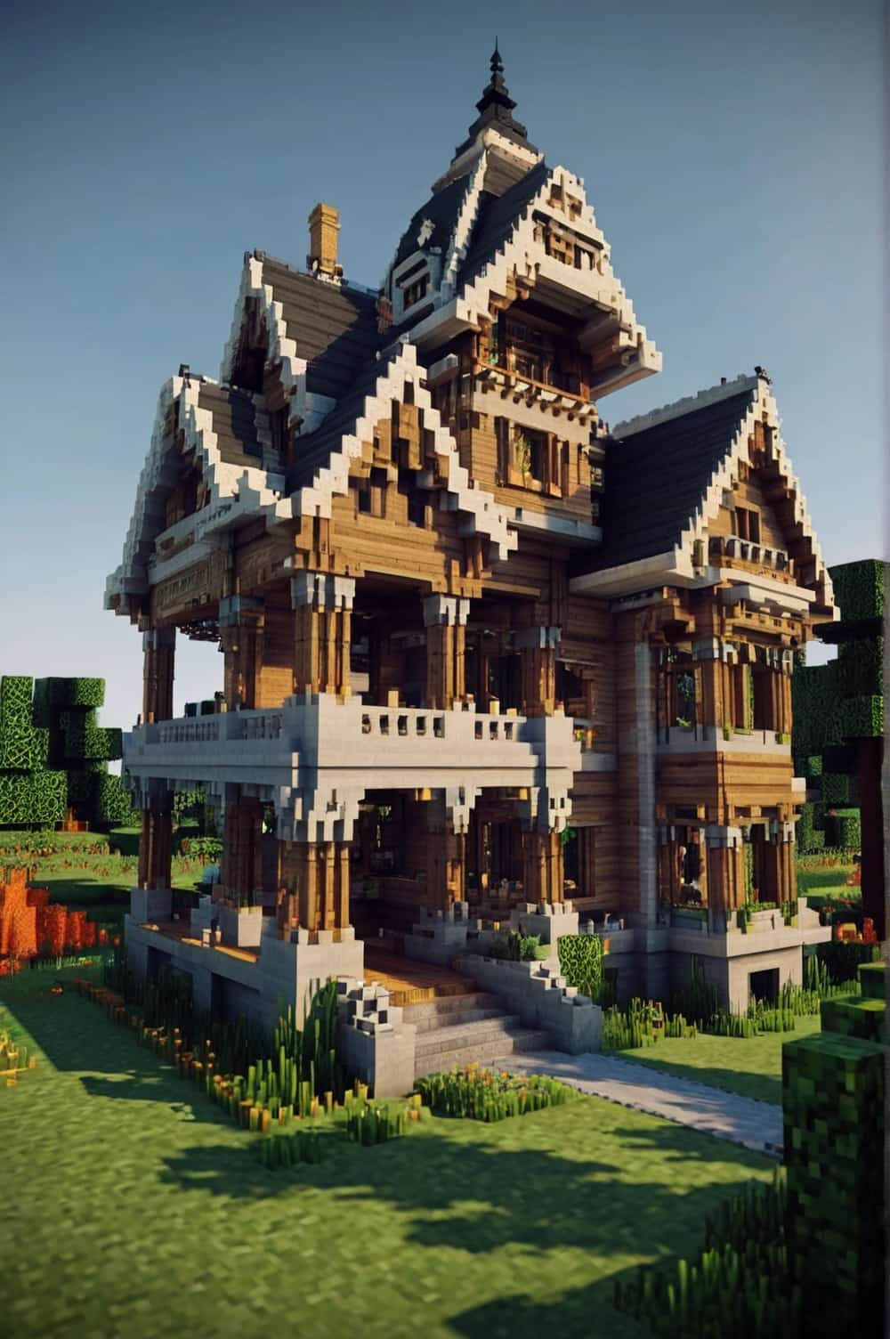 minecraft house ideas with victorian mansion style 0 