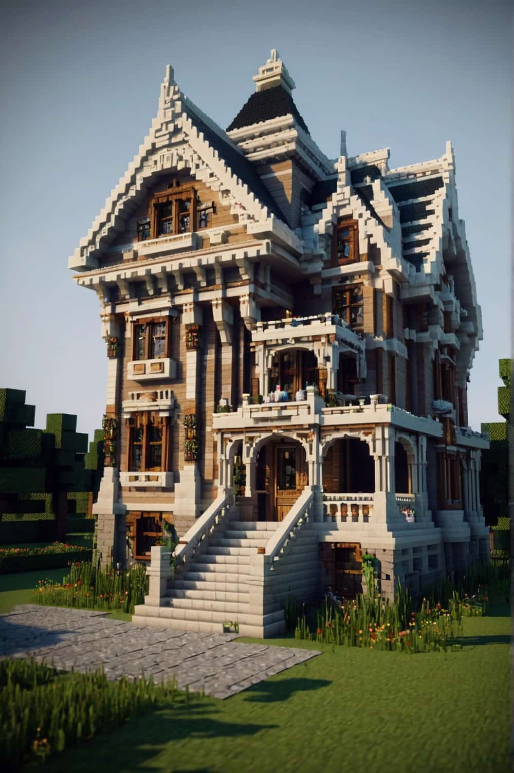 minecraft house ideas with victorian mansion style 1 