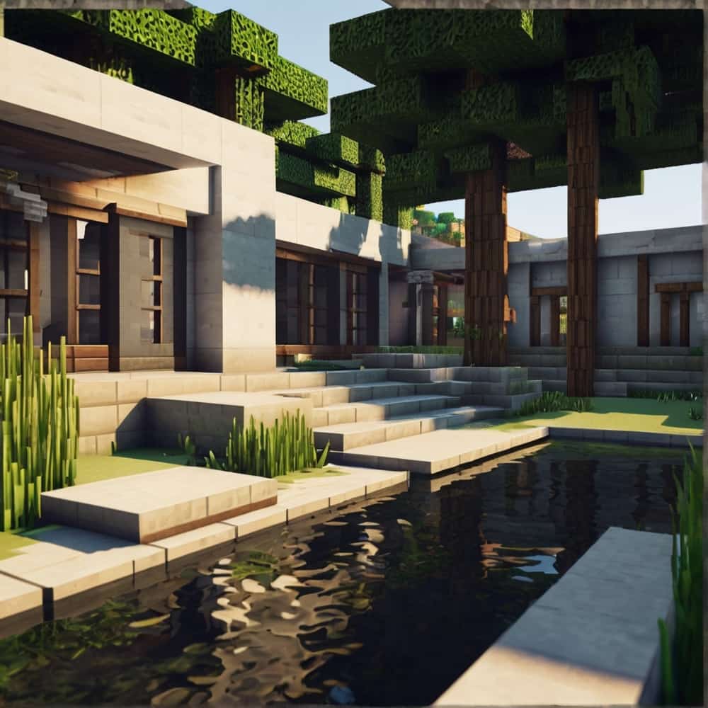 minecraft house ideas with with a zen retreat featuring clean lines 2