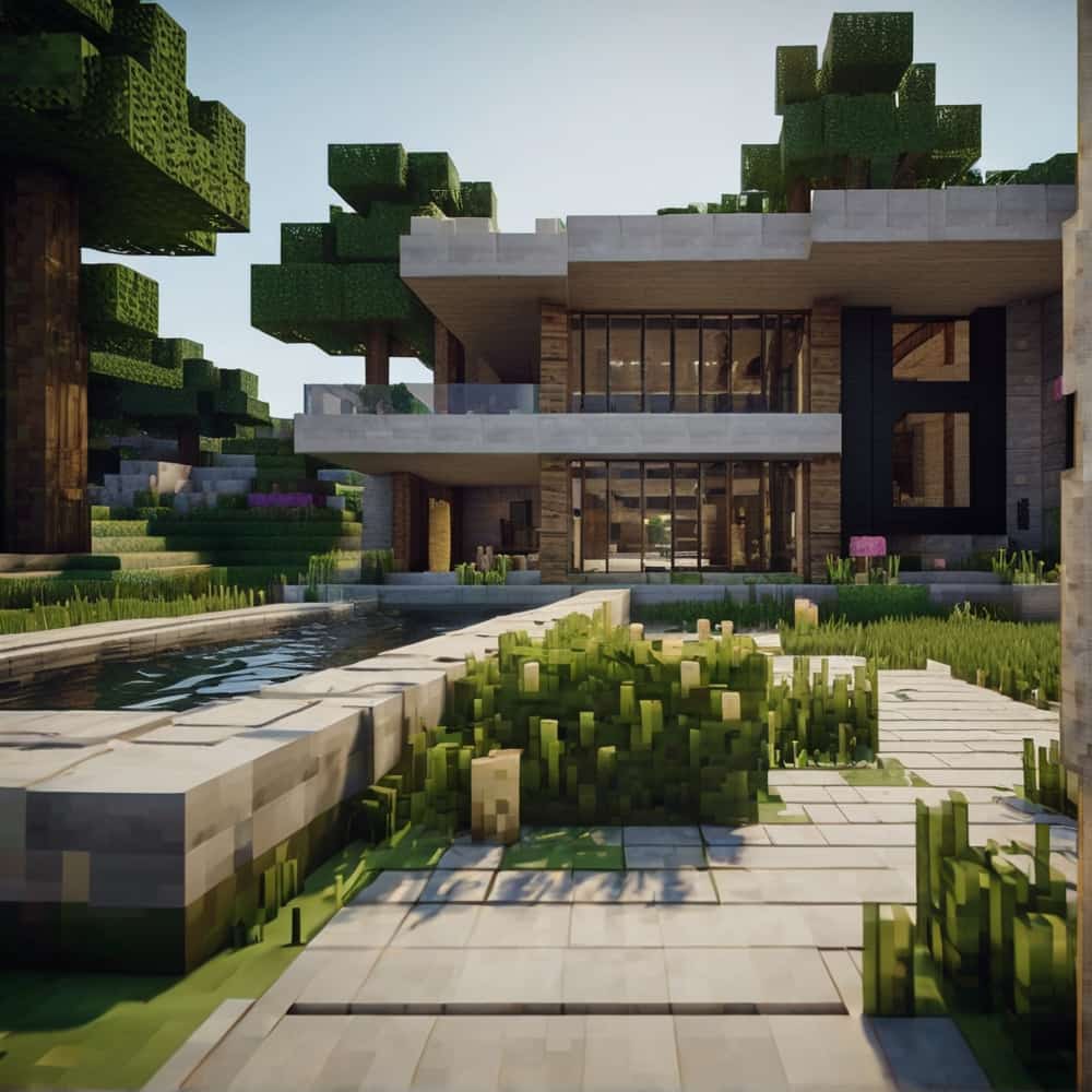 minecraft house ideas with with a zen retreat featuring clean lines 2