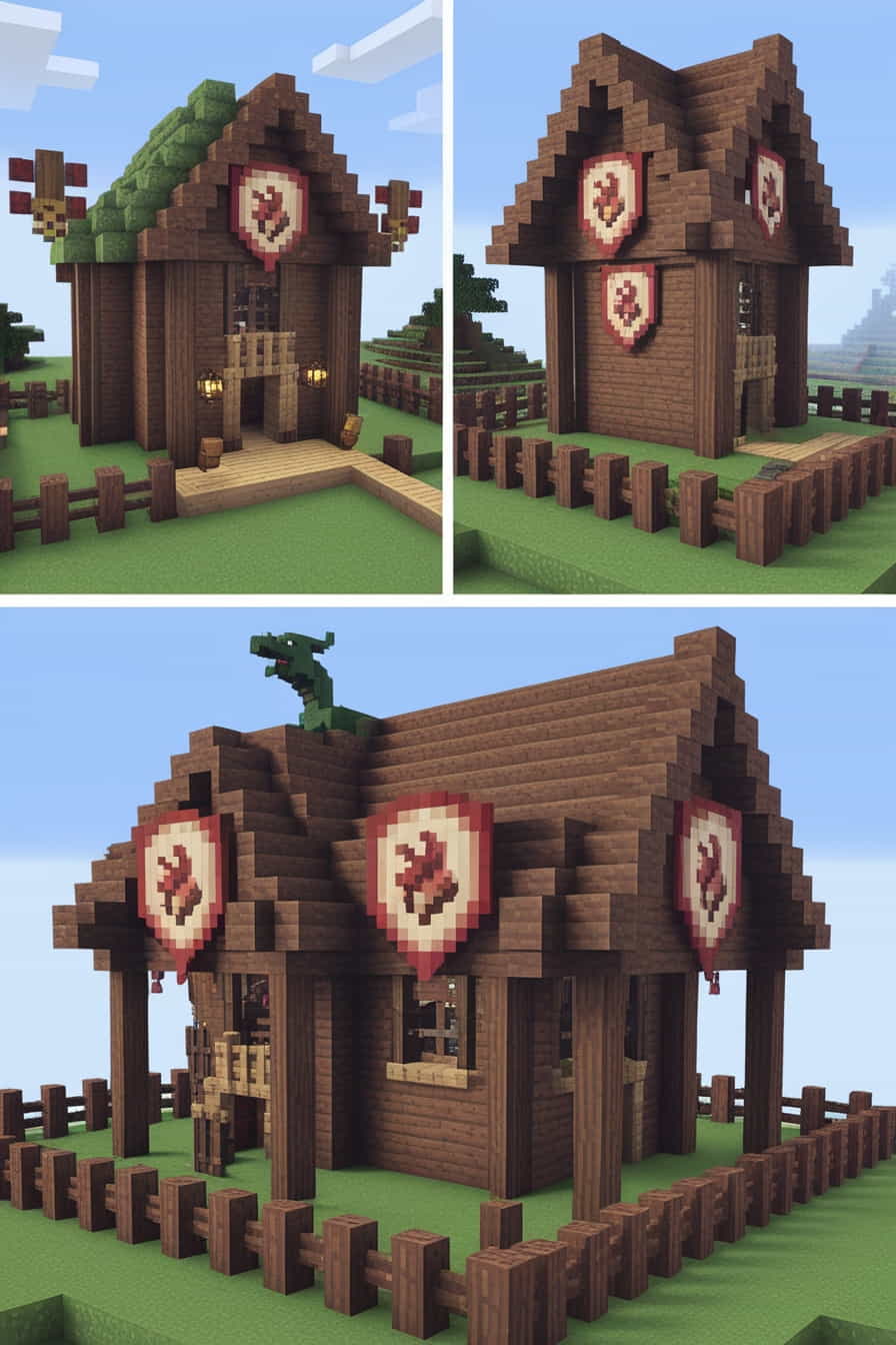 rugged wooden minecraft longhouses and watchtowers  (1) 