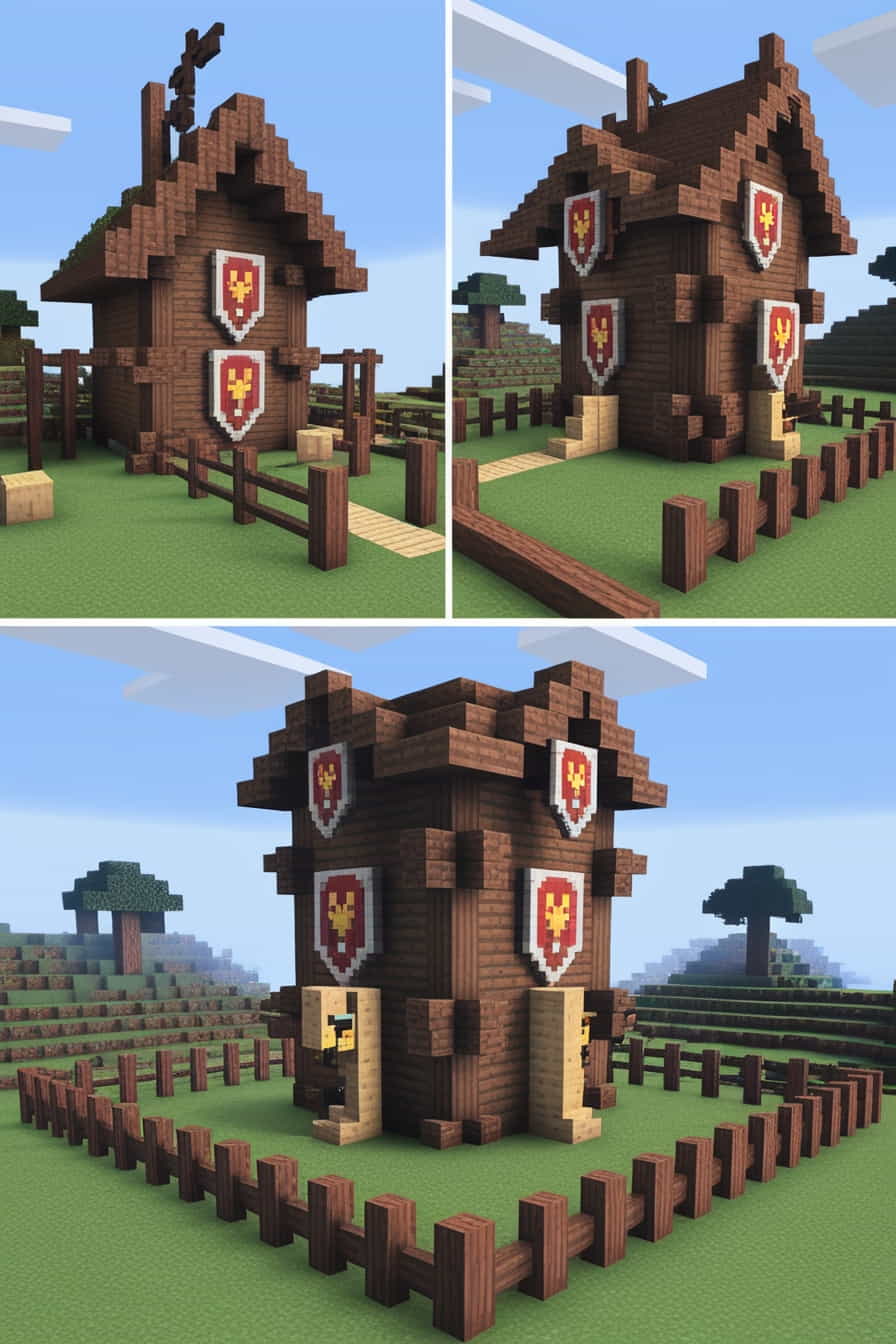 rugged wooden minecraft longhouses and watchtowers  (3) 